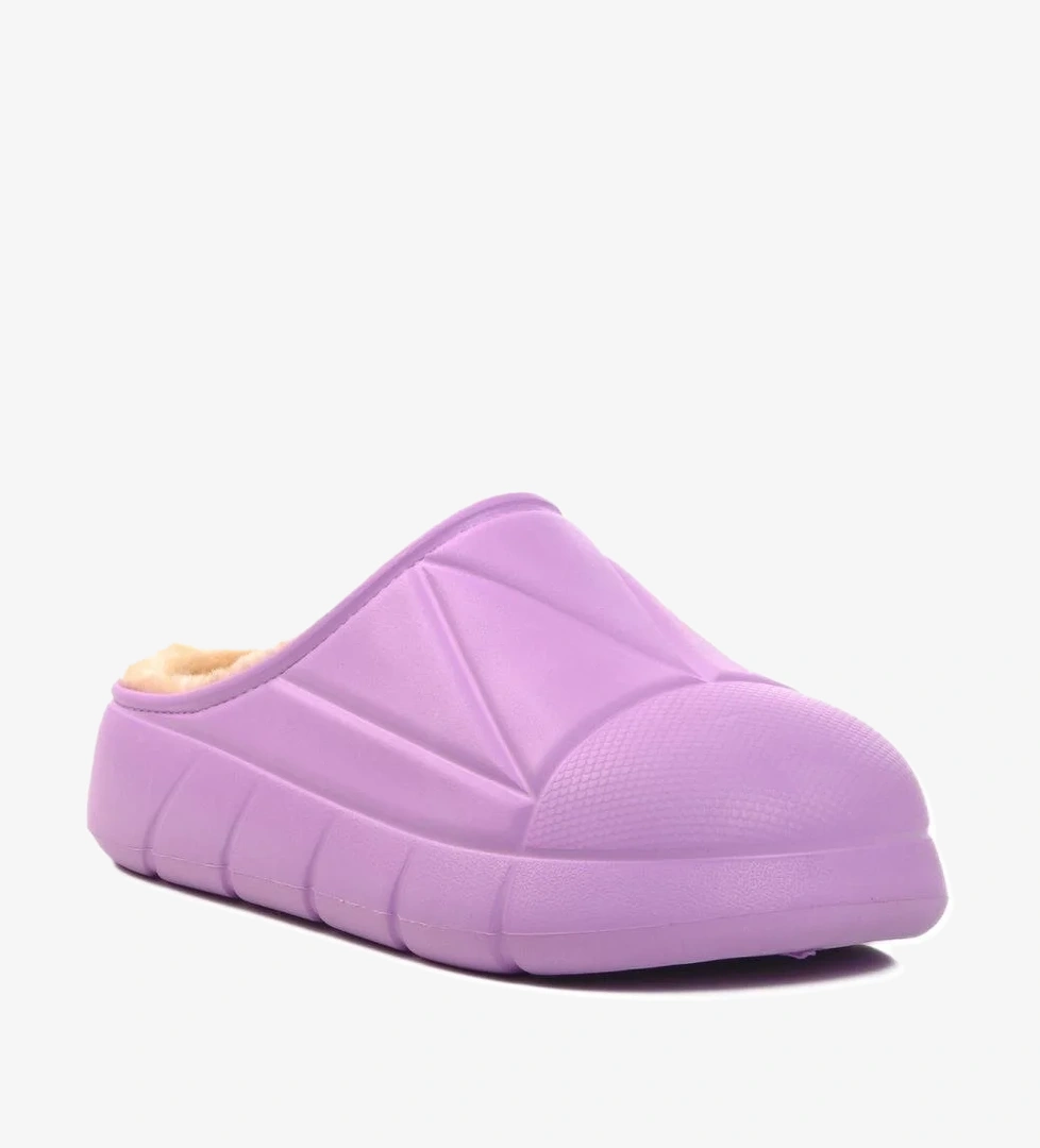 712 Z Lila Kürklü Kadın Terlik