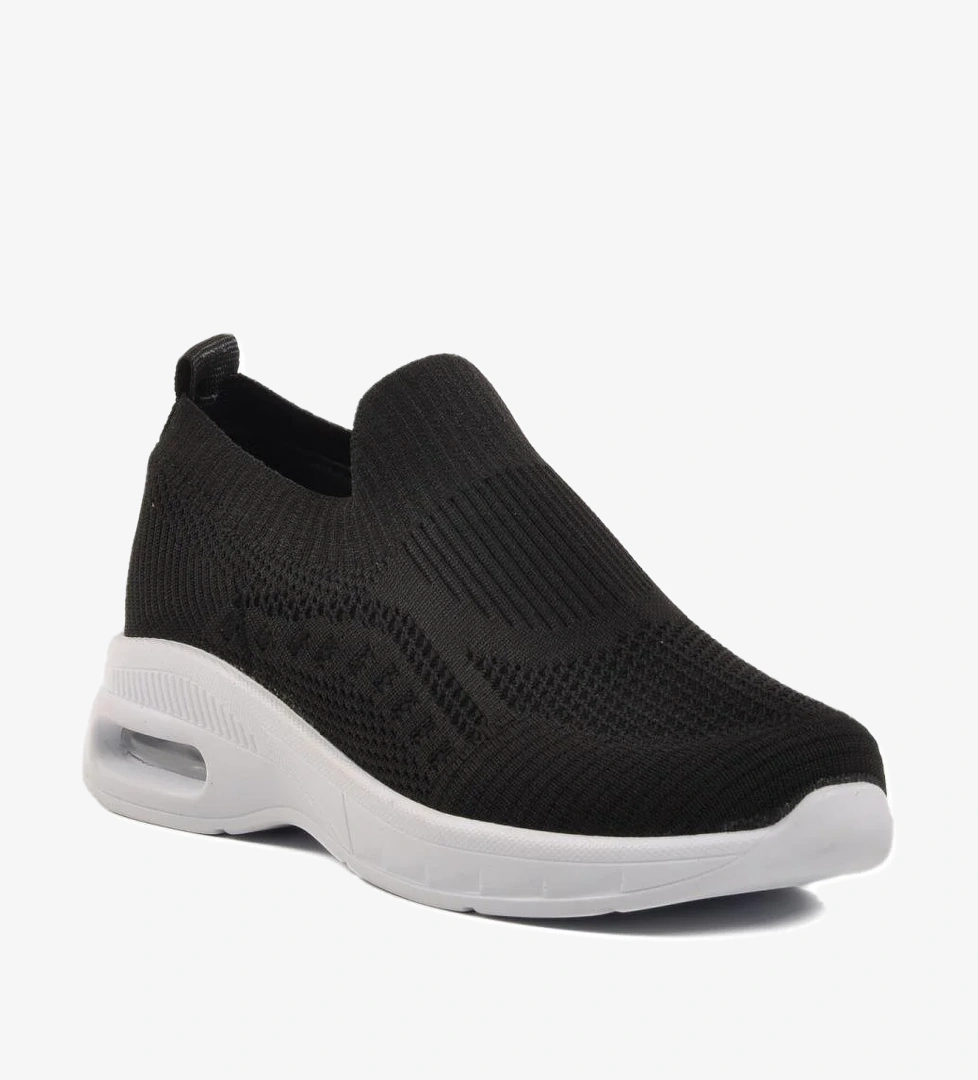 2416 Z Siyah Beyaz Triko Kadın Günlük Ayakkabı - Görsel 1