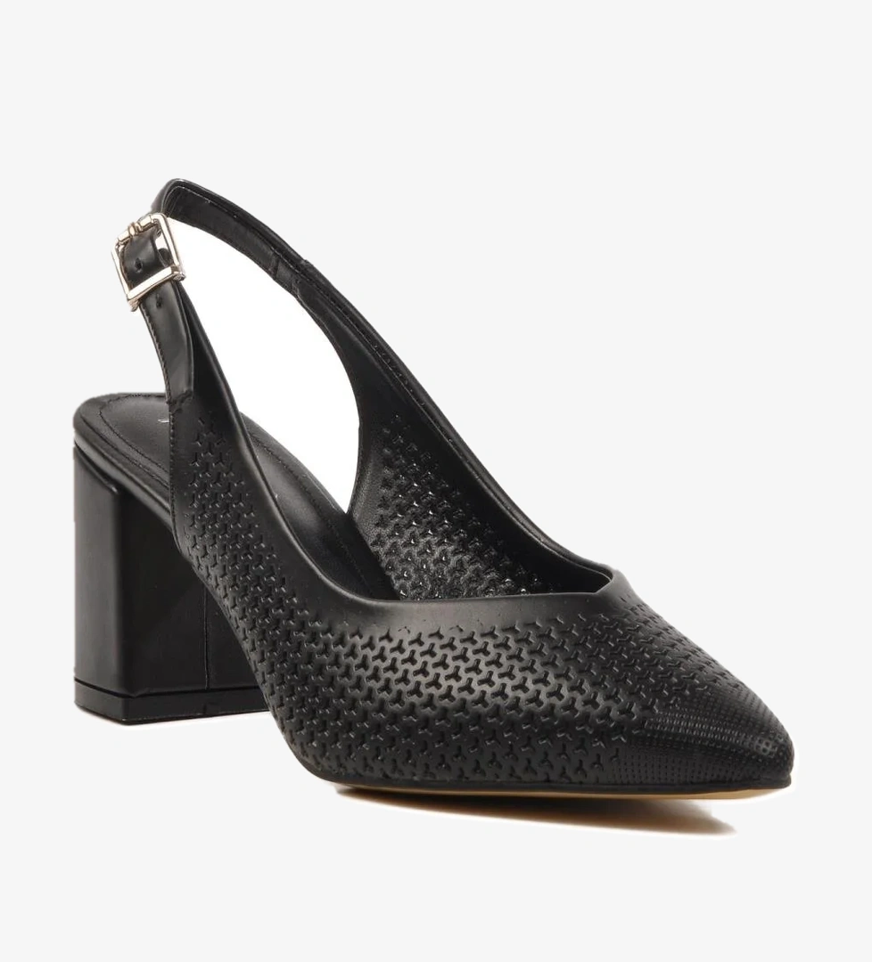 PC-54727 Z Siyah Kadın Abiye Ayakkabı Stiletto