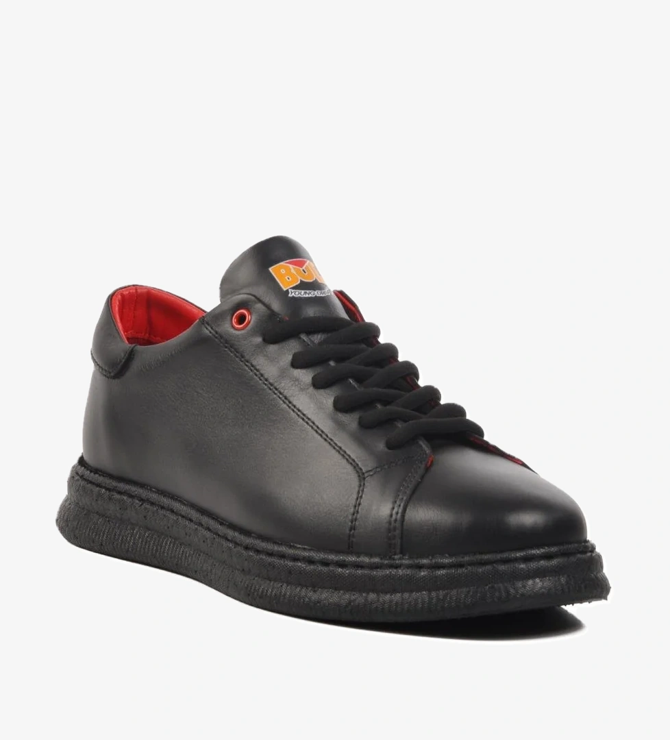 251013 M Siyah Hakiki Deri Erkek Günlük Ayakkabı - Görsel 1