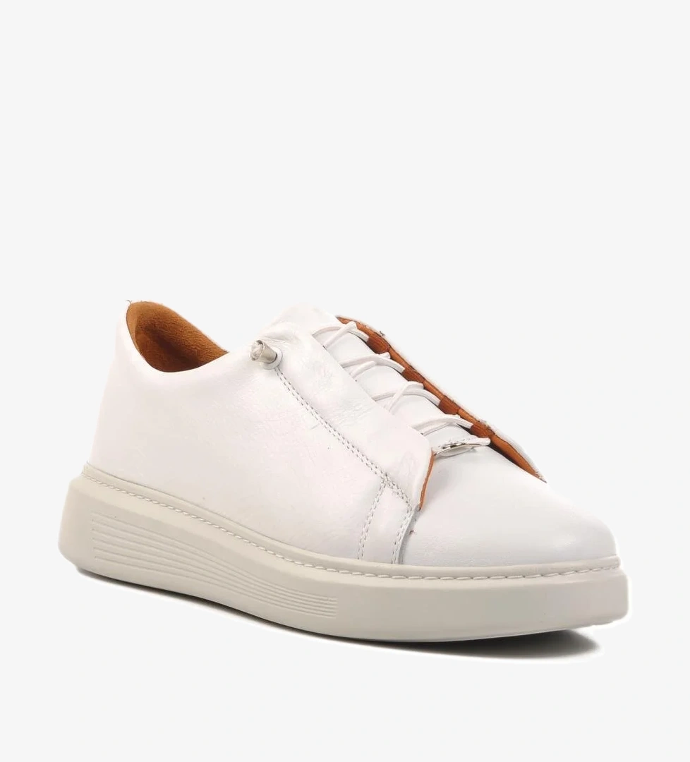 62113 M Beyaz Hakiki Deri Erkek Günlük Ayakkabı