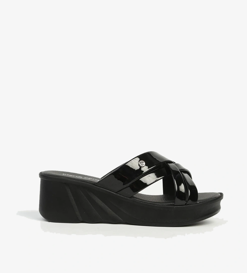 Pierre Cardin Siyah Rugan Kadın Topuklu Terlik PC-7486 model görseli