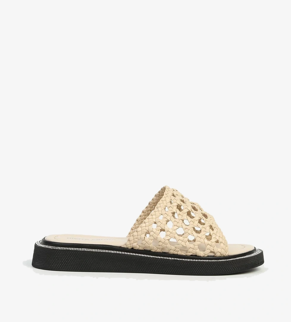 Krem Örgü Kadın Terlik PC-7507