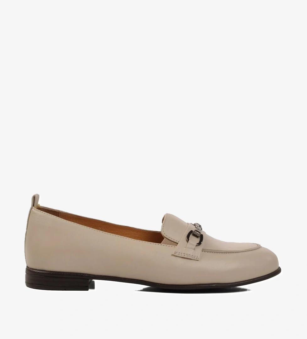 Bej Hakiki Deri Kadın Casual Ayakkabı 44251 Z