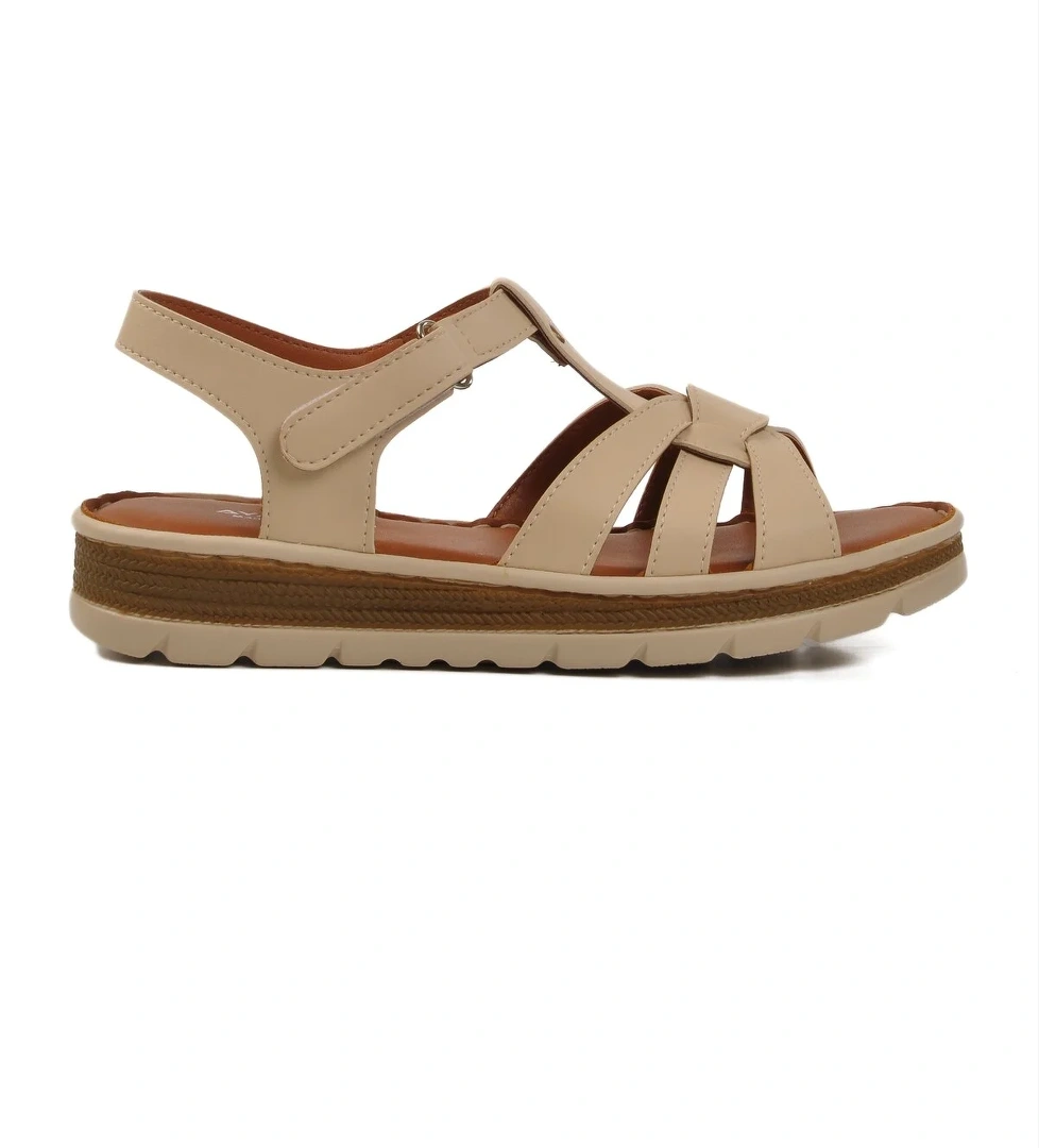 Bej Cırtlı Kadın Sandalet 492127 Z