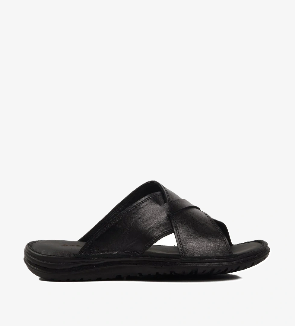 Siyah Çapraz Bantlı Hafif Erkek Terlik 476404 M