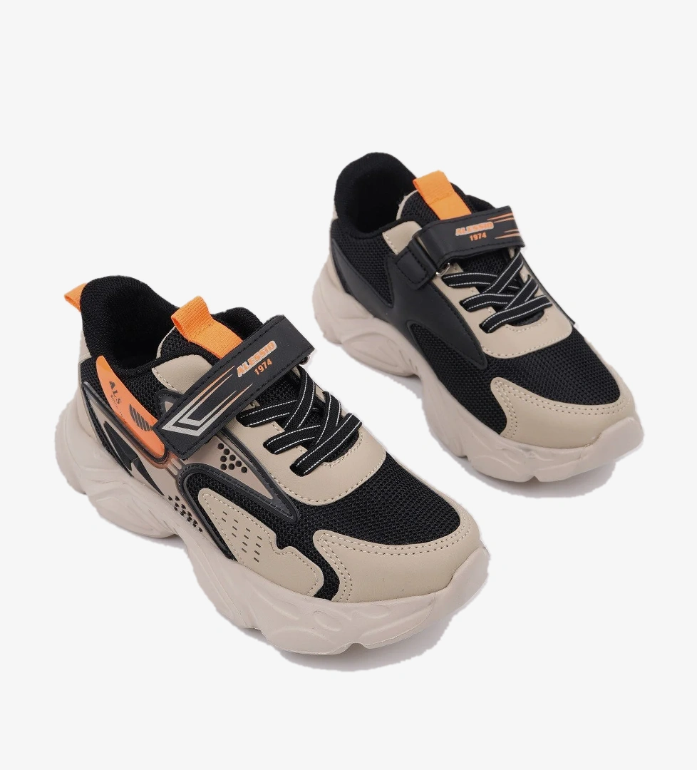 PANTER Kalın Taban Cırtlı ve Bağcıklı Unisex Çocuk Sneaker Spor Ayakkabı