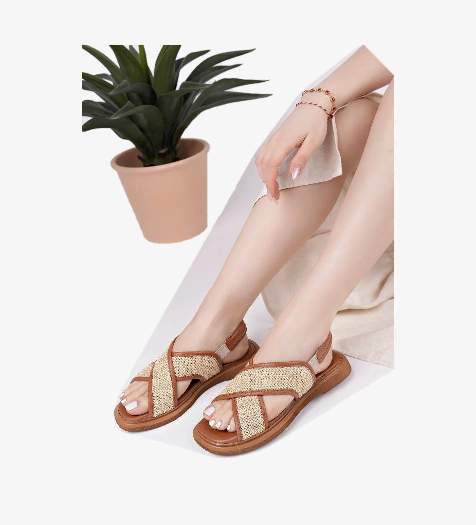 ELİSHA Lastikli Kadın Günlük Hasır Sandalet