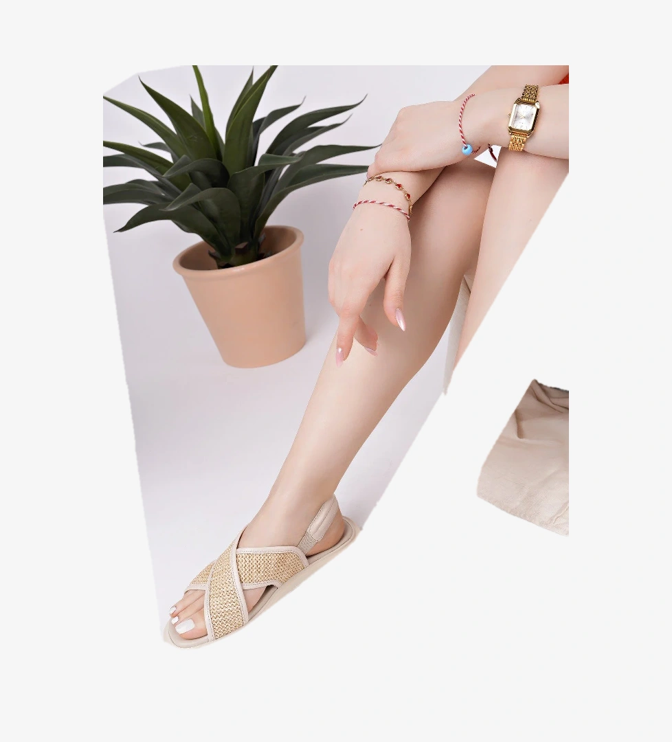 ELİSHA Lastikli Kadın Günlük Hasır Sandalet