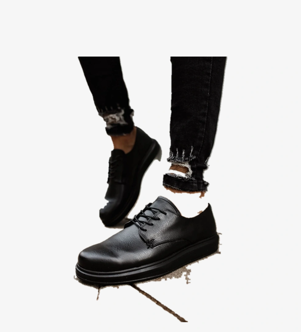 Pabucmarketi Bağcıklı Erkek Günlük Ayakkabı Siyah model görseli