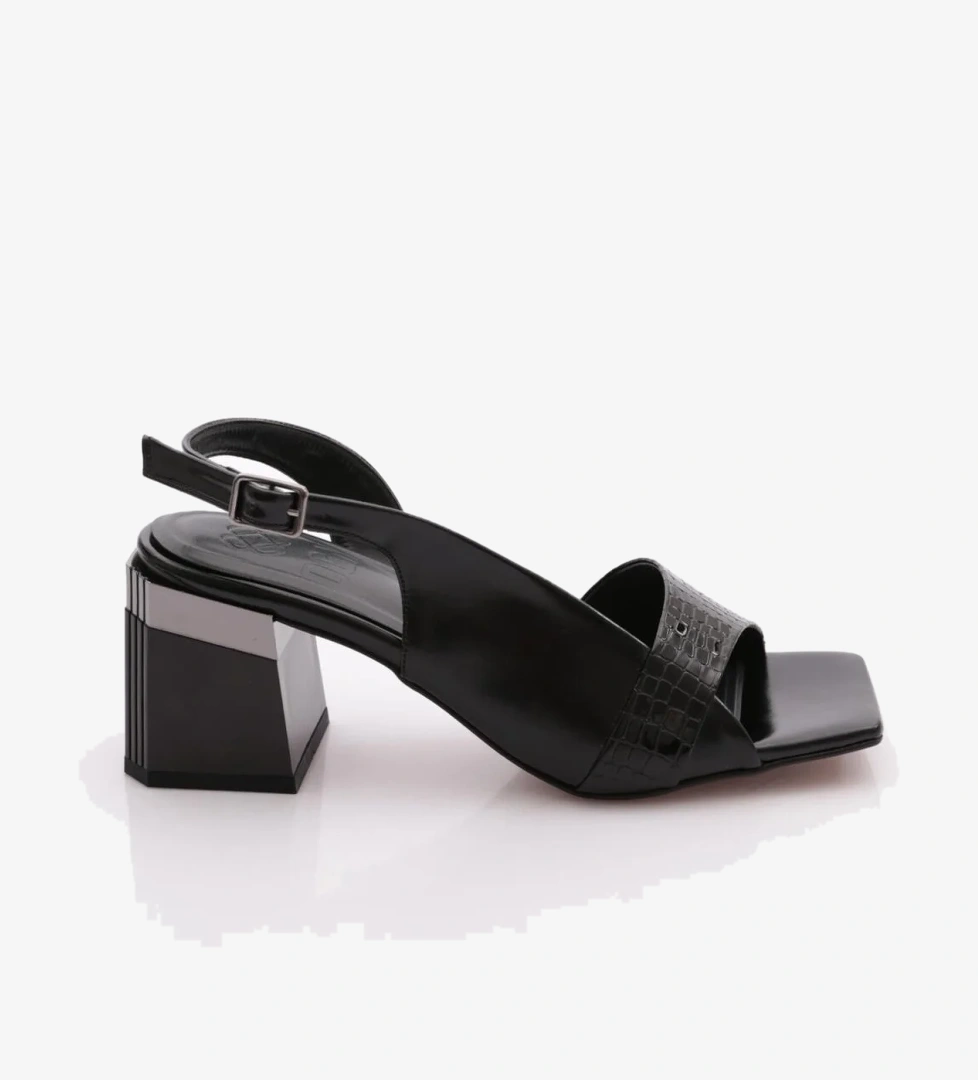 401 Kadin Şeritli Bilekten Bağlama Topuklu Ayakkabi