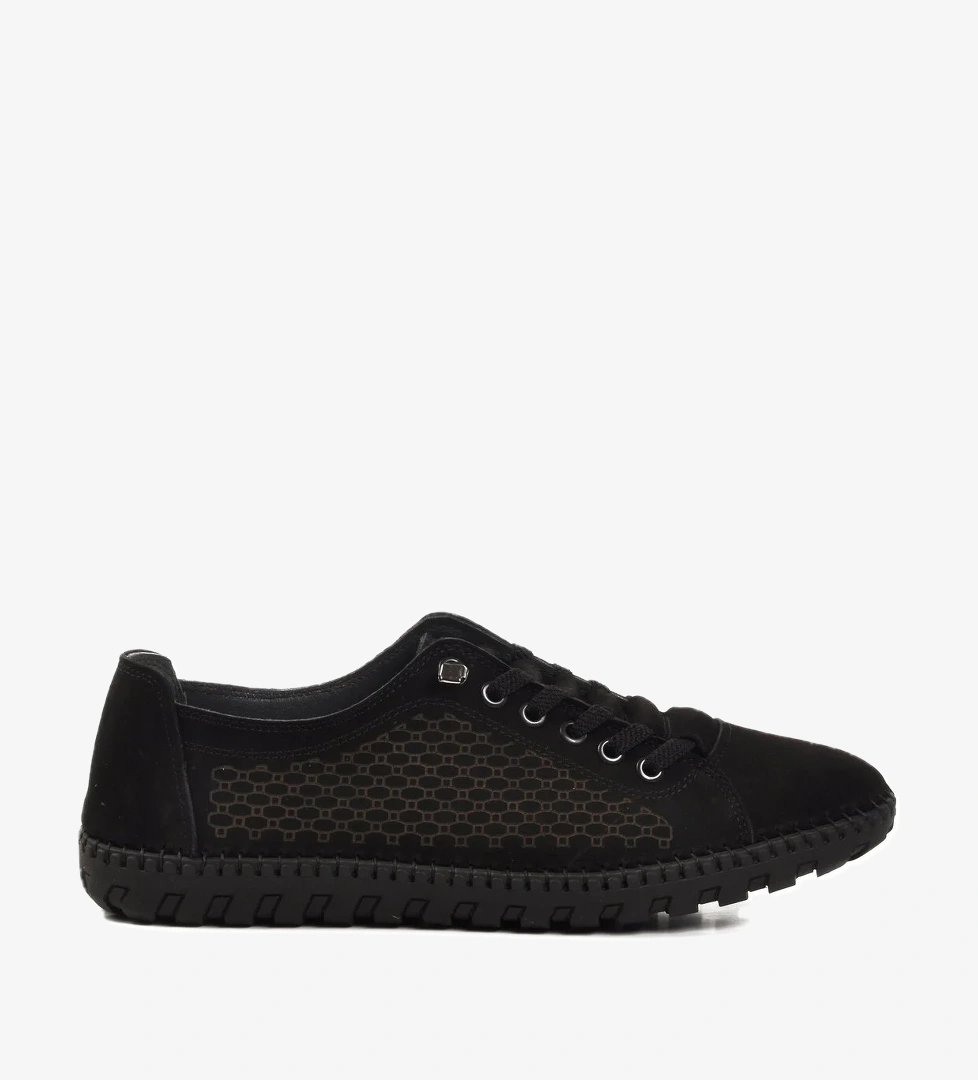 Ayakmod Siyah Nubuk Hakiki Deri Erkek Casual Ayakkabı A-255 M model görseli