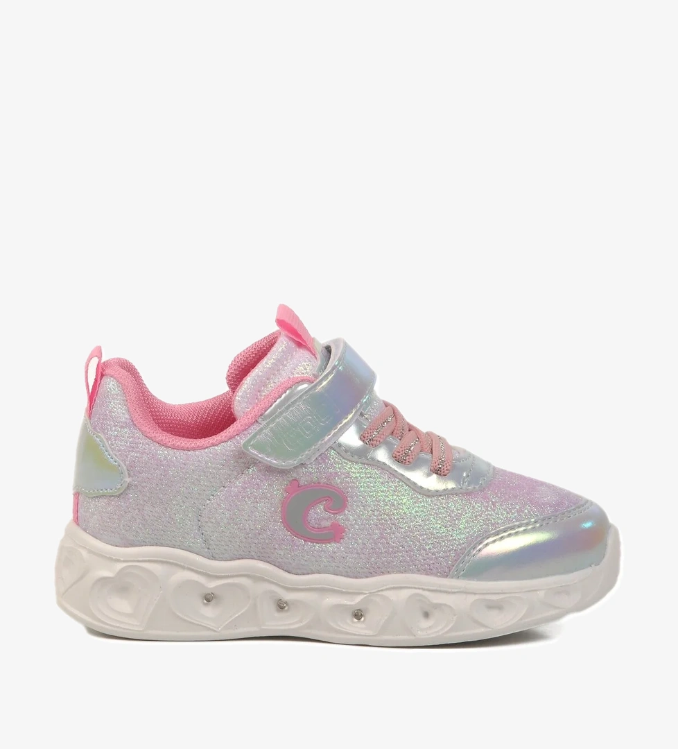Gümüş Cırtlı Işıklı Kız Çocuk Spor Ayakkabı Yuki P