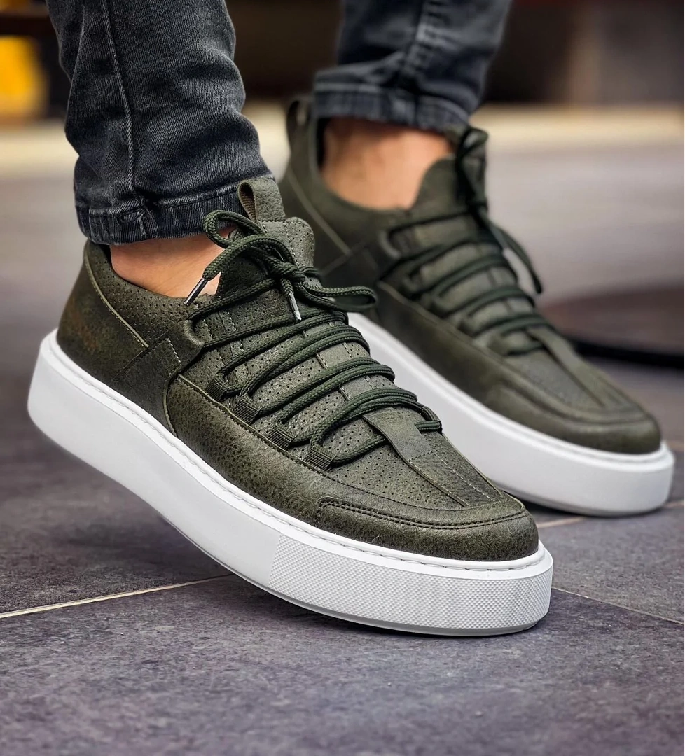 Bağcık Detaylı Erkek Günlük Ayakkabı Haki