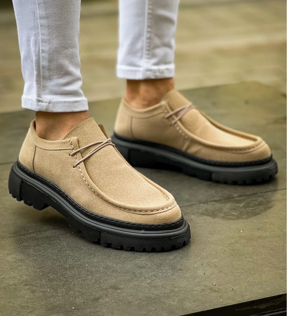 Bağcıklı Erkek Günlük Ayakkabı Bej