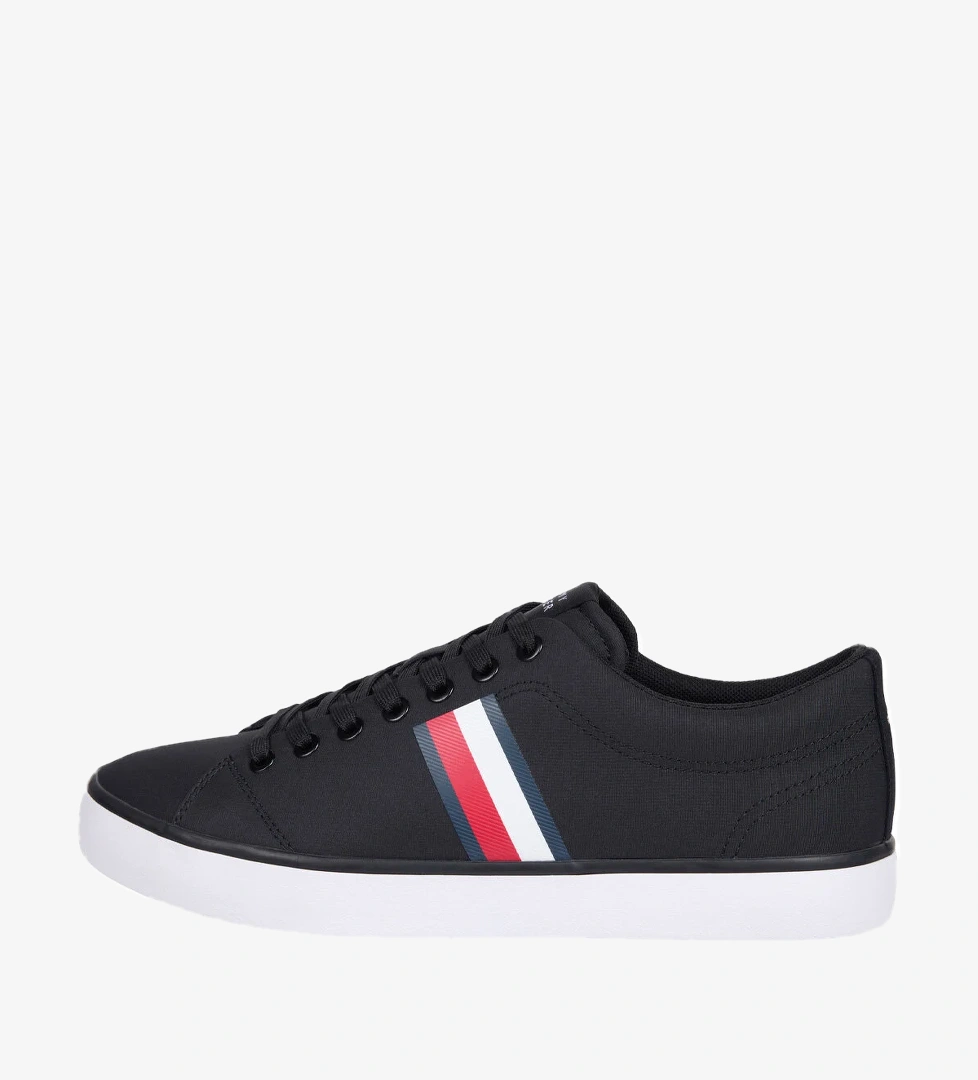 Tommy Hilfiger Th Hi Vulc Low Core Strip Siyah Erkek Sneaker model görseli