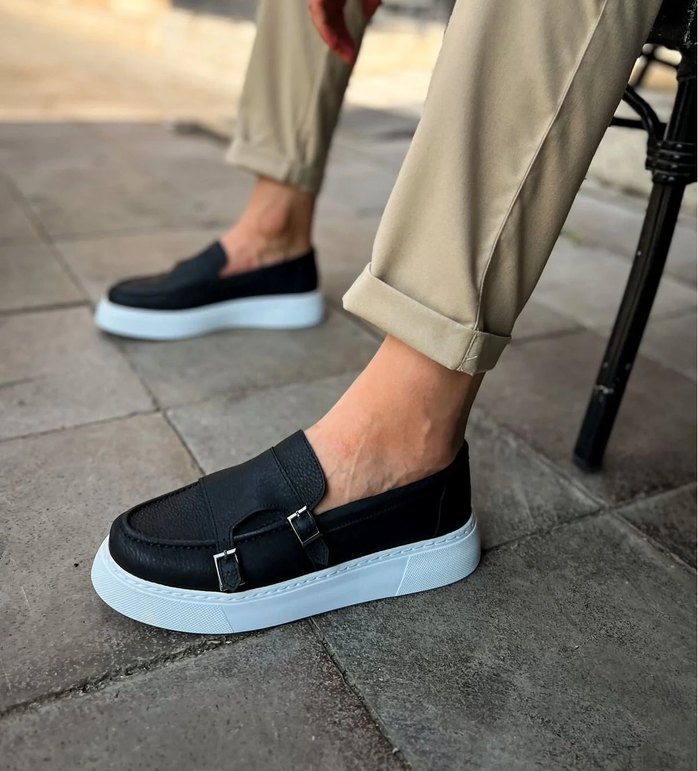 Düz Toka Detaylı Erkek Günlük Ayakkabı Siyah