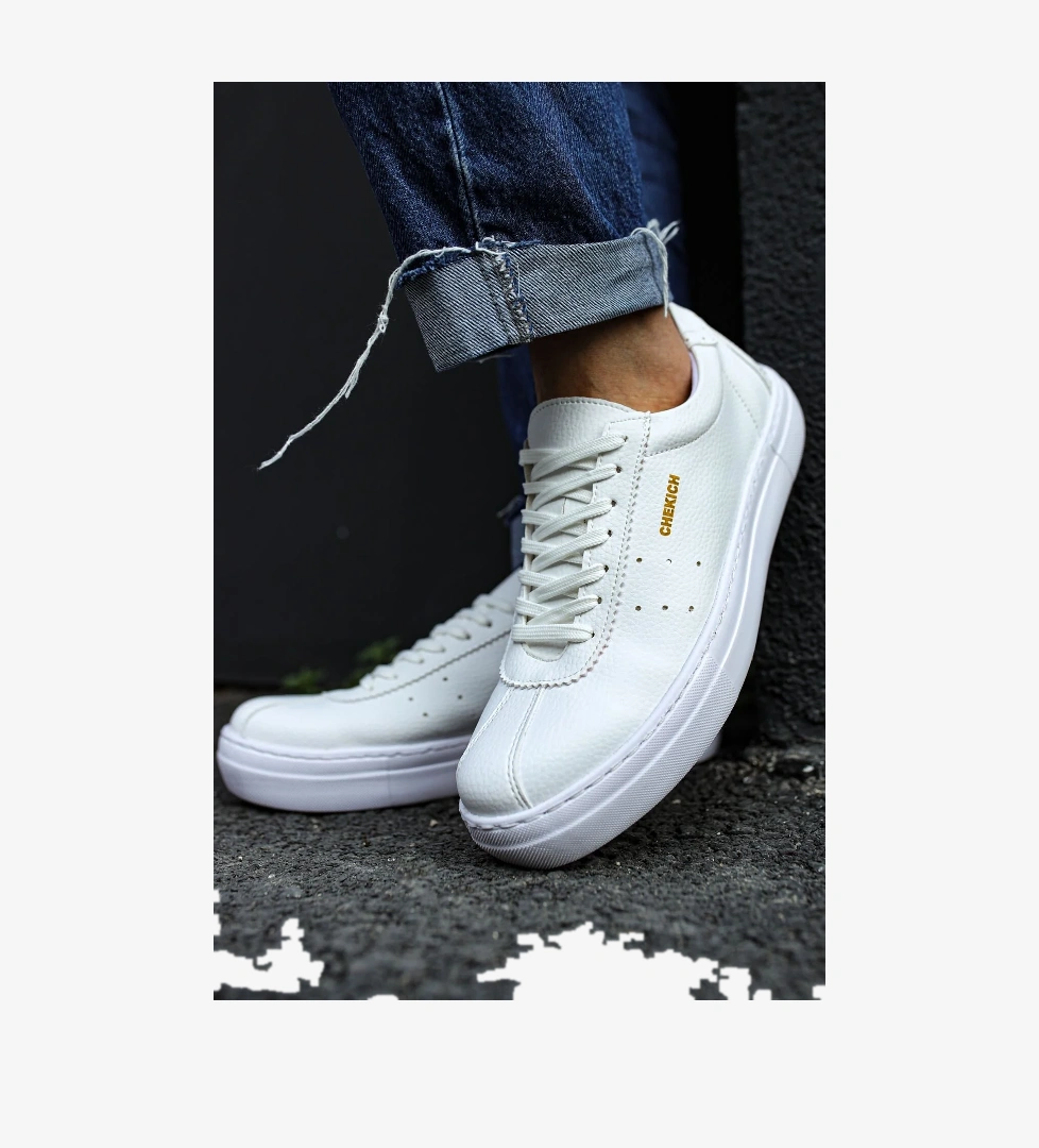 Pabucmarketi Bağcıklı Erkek Günlük Ayakkabı Beyaz model görseli