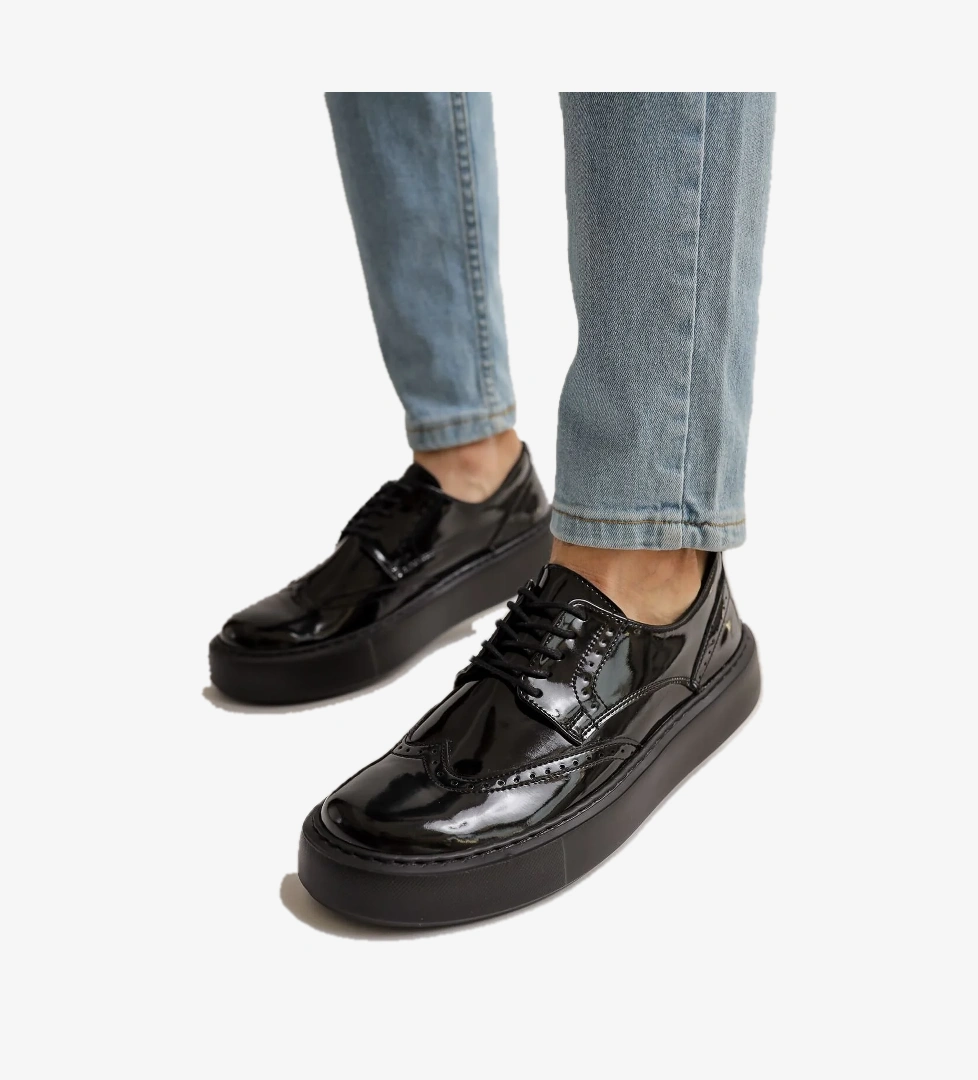 Pabucmarketi Bağcıklı Erkek Günlük Ayakkabı Siyah model görseli