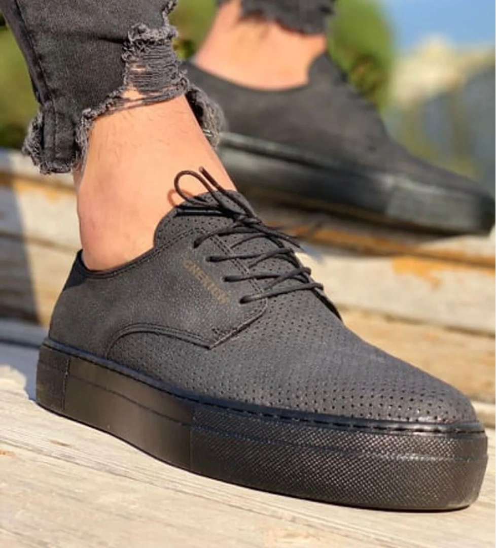 Pabucmarketi Bağcıklı Erkek Günlük Ayakkabı Siyah model görseli