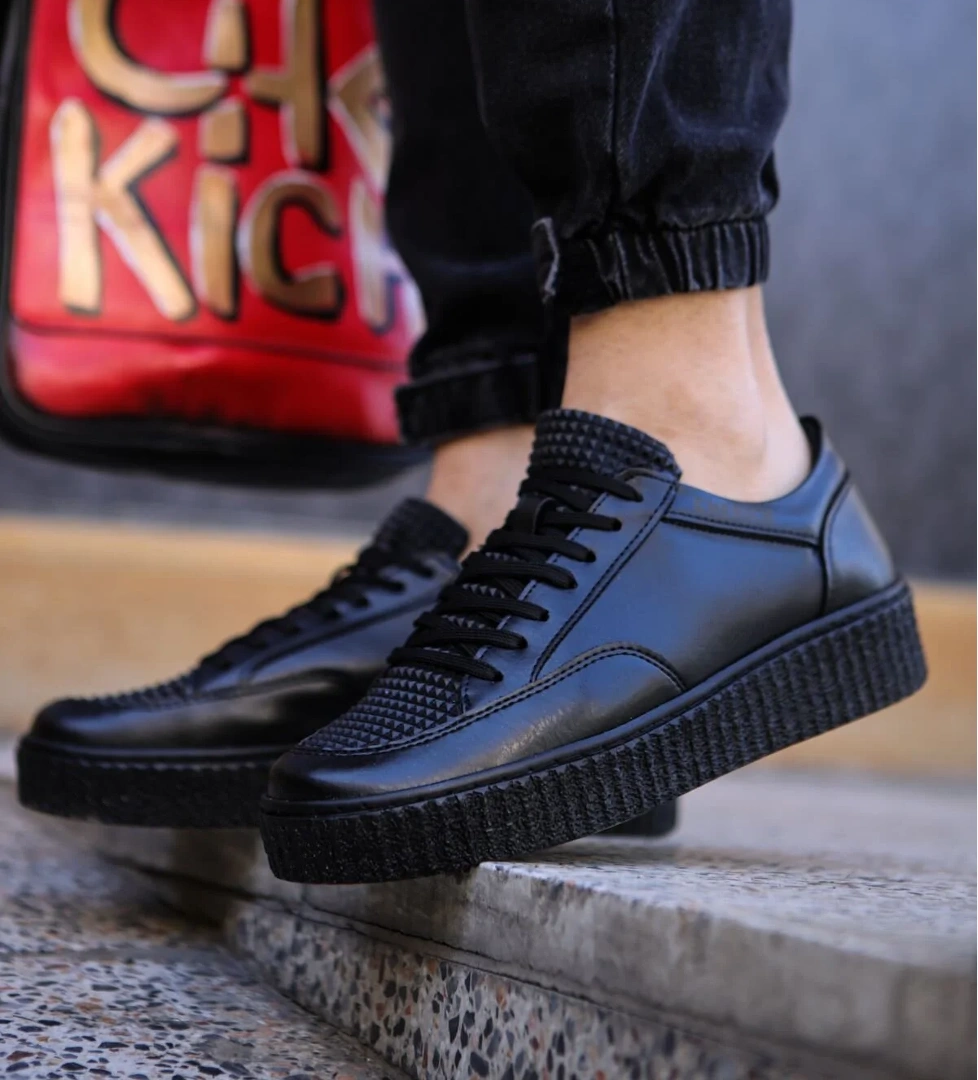 Pabucmarketi Bağcıklı Erkek Günlük Ayakkabı Siyah model görseli