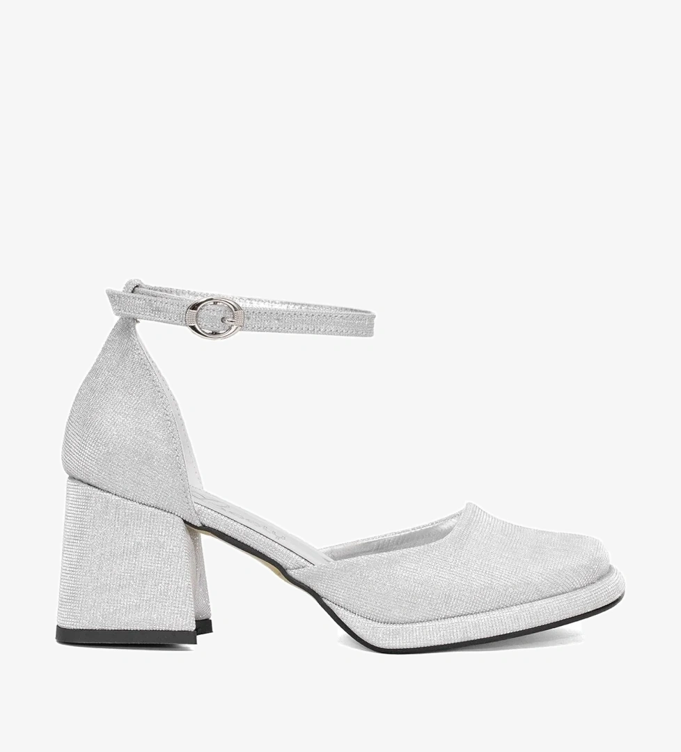 25BY222.425 Kadın Klasik Topuklu Ayakkabı Gümüş