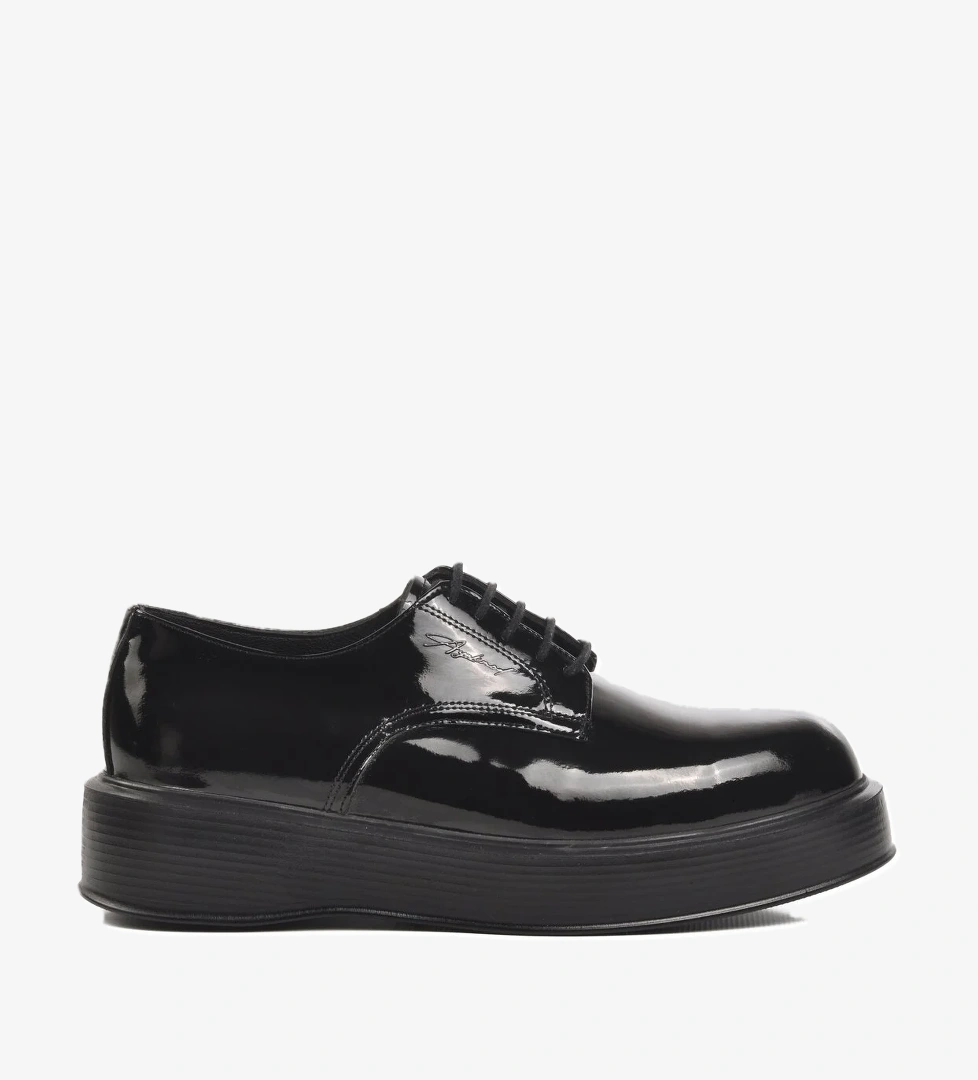 A Spor Aspor Kahve Siyah Açma Rugan Erkek Klasik Ayakkabı Premium model görseli