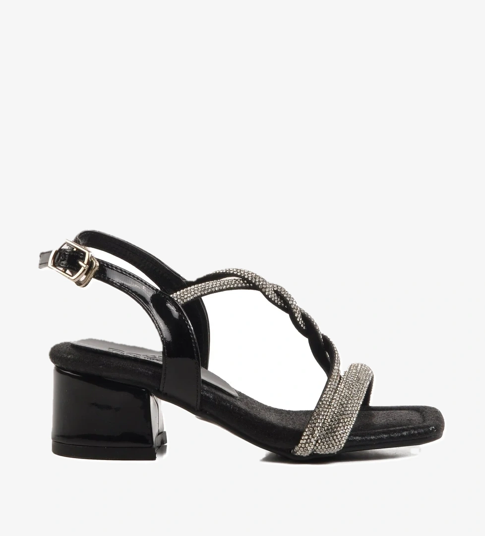 Siyah Taşlı Kız Çocuk Sandalet 07 P