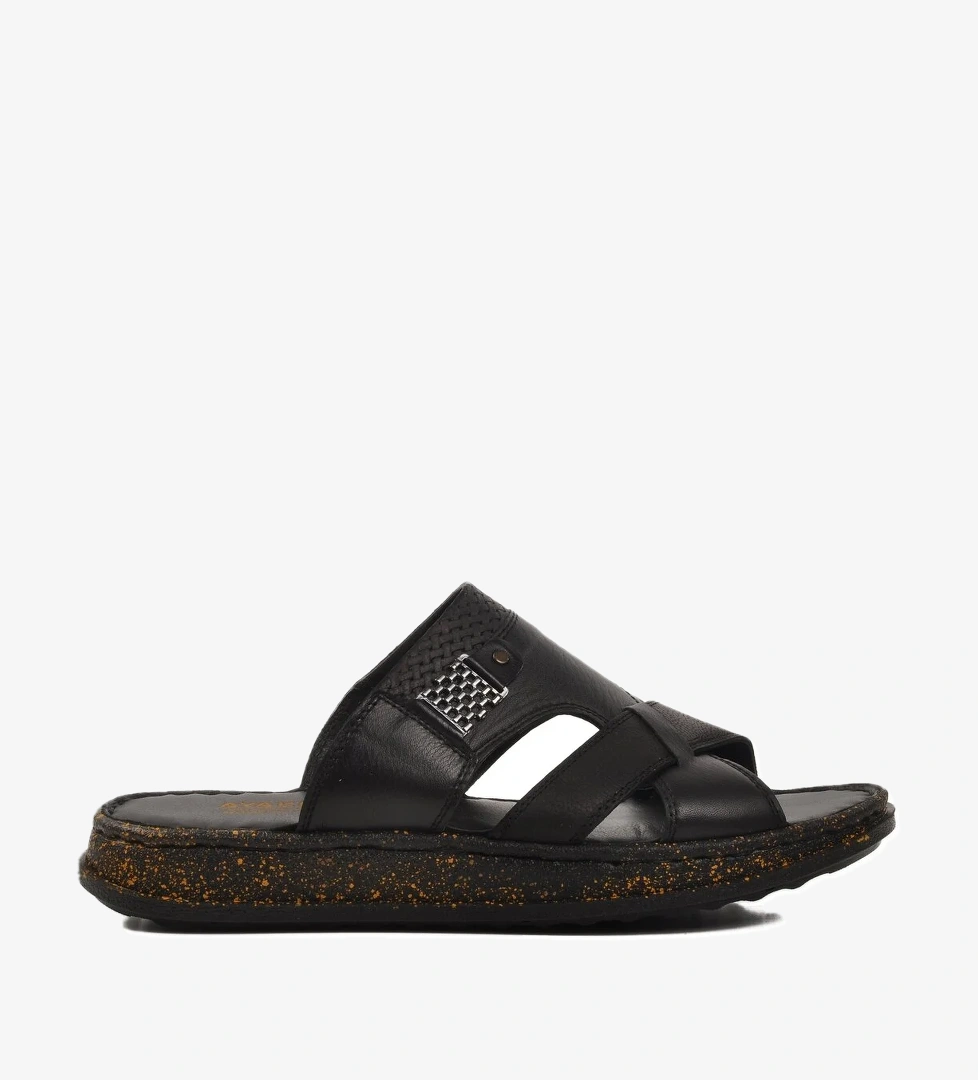 Siyah Hakiki Deri Erkek Terlik 2045 M