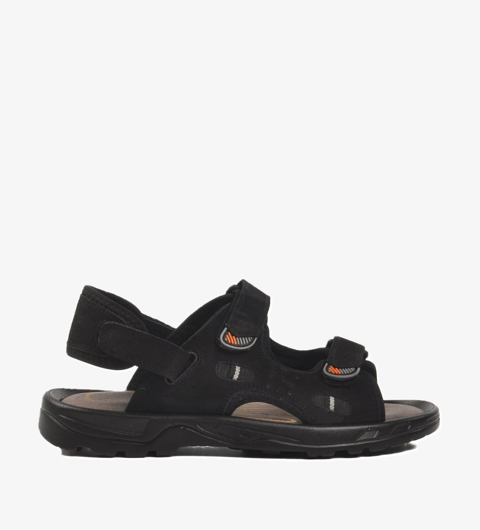 Ayakmod Kum Siyah Nubuk Hakiki Deri Erkek Sandalet 1405 M model görseli