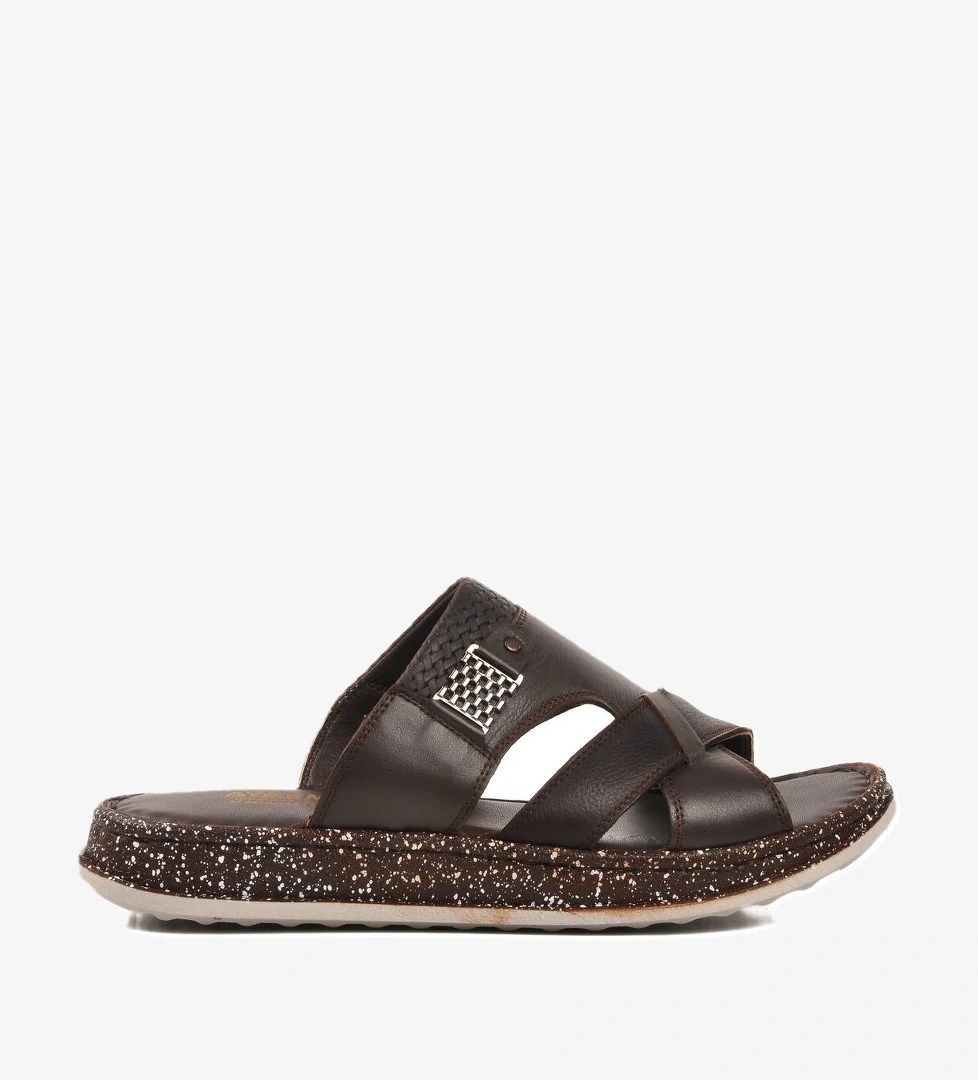 Kahve Hakiki Deri Erkek Terlik 2045 M