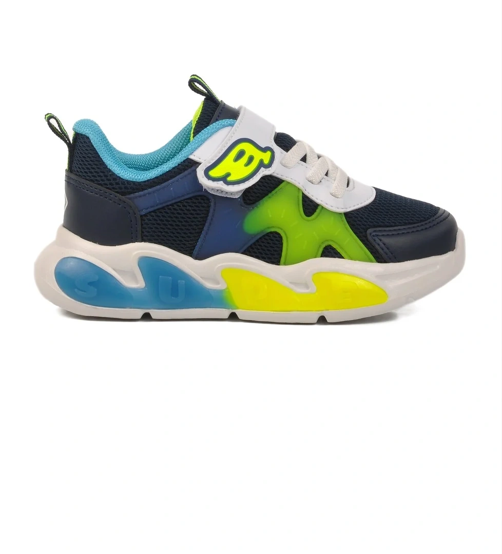 Lacivert Cırtlı Hafif Unisex Çocuk Spor Ayakkabı 1884 P - Görsel 1