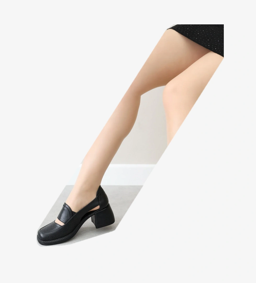 Fast Step Hakiki Deri Kadın Kalın Topuklu Ayakkabı 217za758-02 model görseli