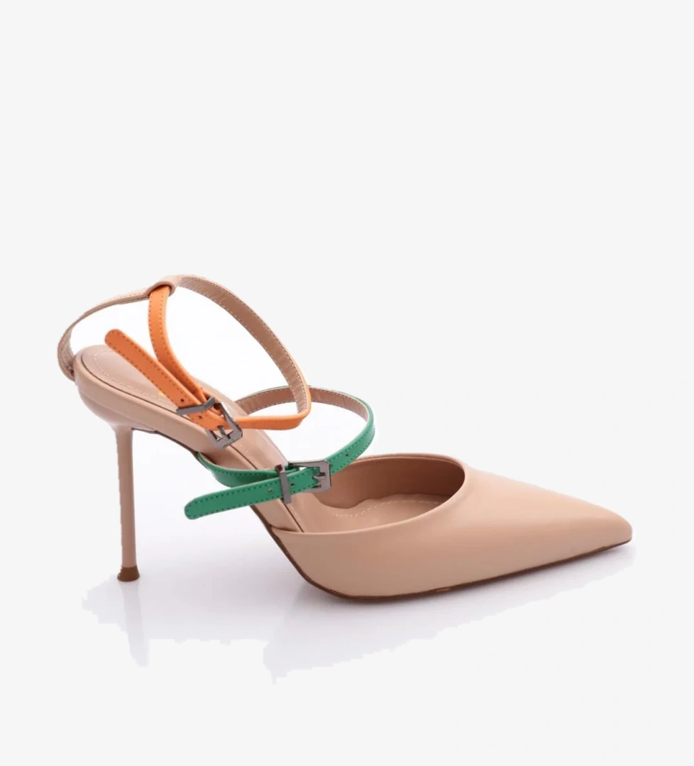 Dgn K5055 Kadin Sivri Burun Parmak Dekolteli İnce Topuklu Ayakkabi model görseli