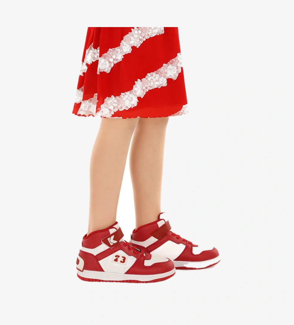 Carde Günlük Cırtlı Kız Çocuk Spor Ayakkabı Kırmızı