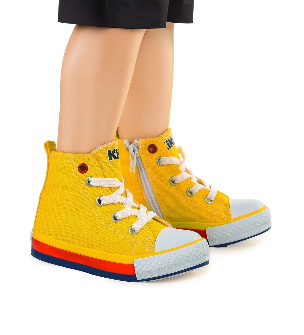 Tinna Bağcıklı Erkek Bebek Boğazlı Keten Spor Ayakkabı Sarı