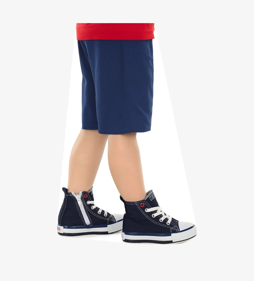 Tinna Bağcıklı Erkek Bebek Boğazlı Keten Spor Ayakkabı Lacivert