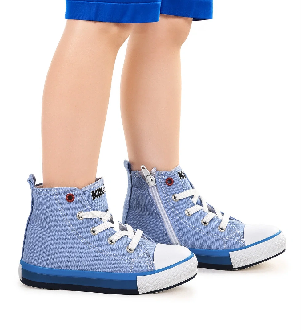 Tinna Bağcıklı Erkek Çocuk Boğazlı Keten Spor Ayakkabı Mavi