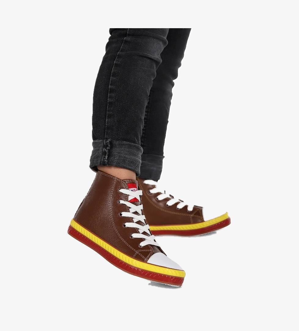 Pant Günlük Bağcıklı Fermuarlı Erkek Bebek Spor Ayakkabı Kahverengi