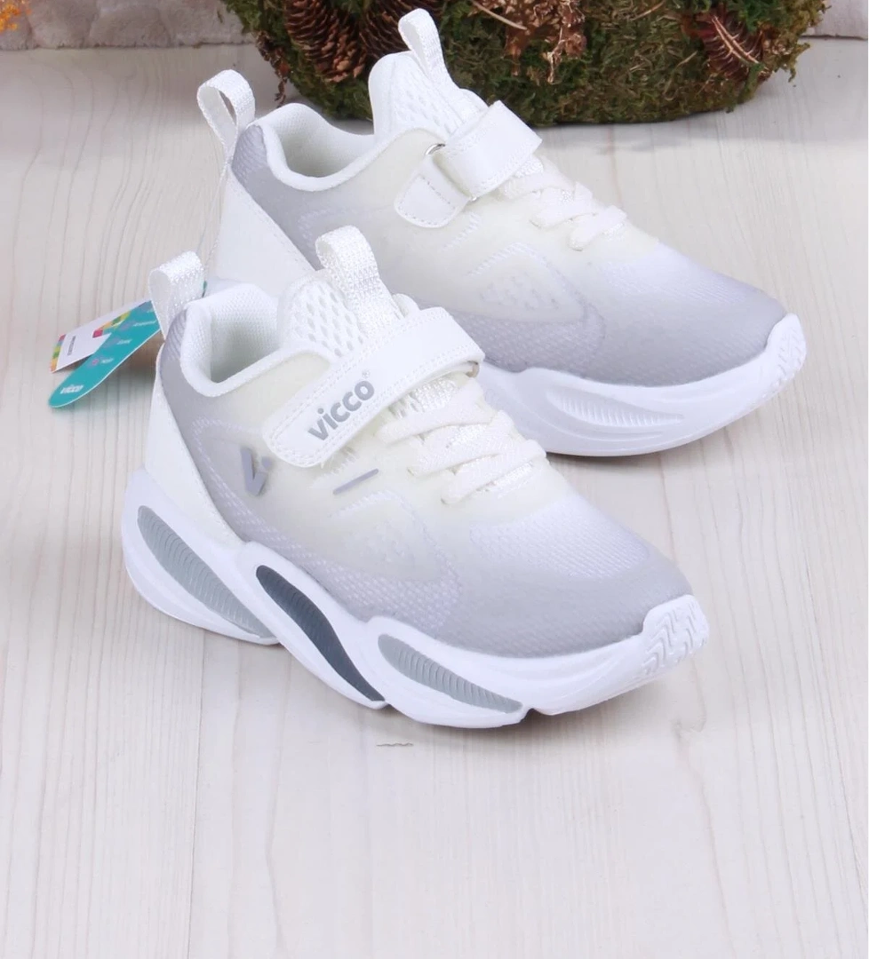 346.F25Y.198 Beyaz Samur Rahat Hafif Kız Çocuk Ayakkabı - Görsel 1