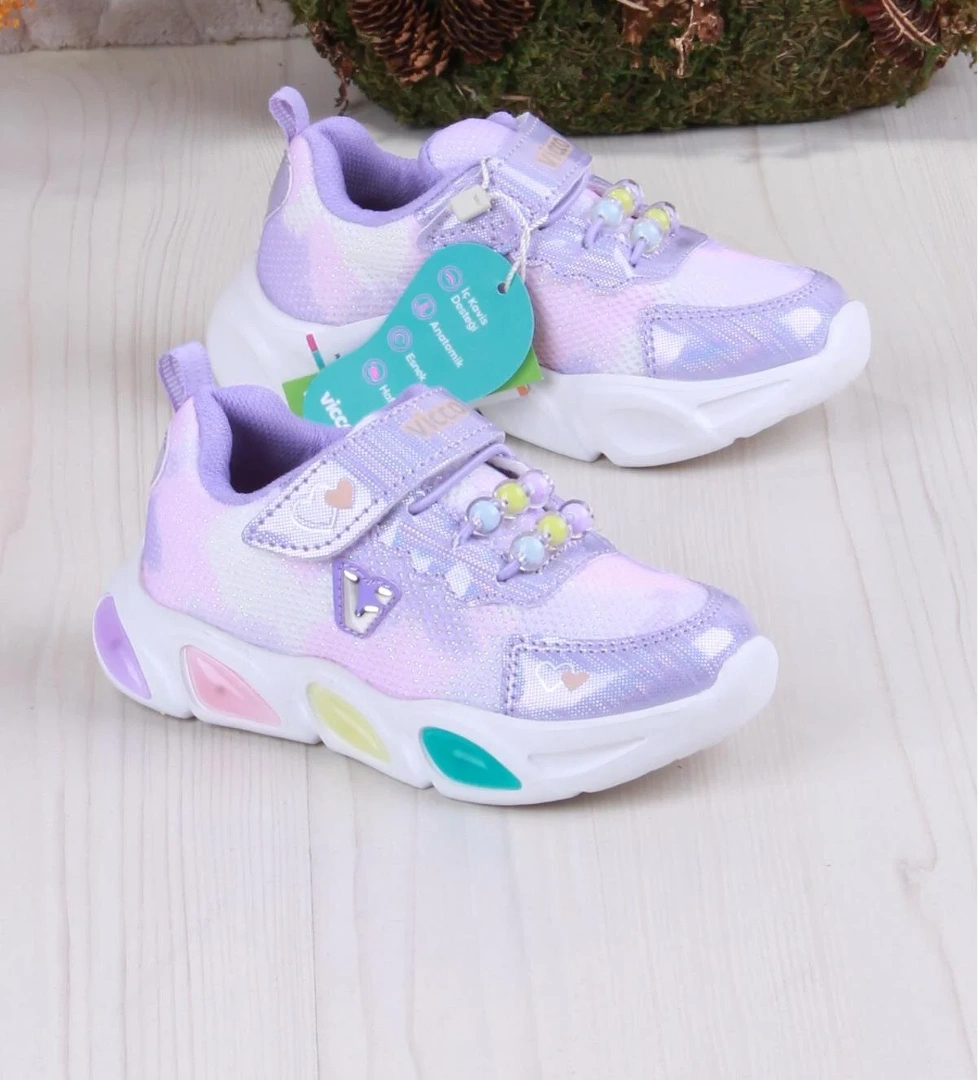Vicco 346.B25Y.177 Lila Gelato Hafif Rahat Işıklı Kız Çocuk Ayakkabı model görseli