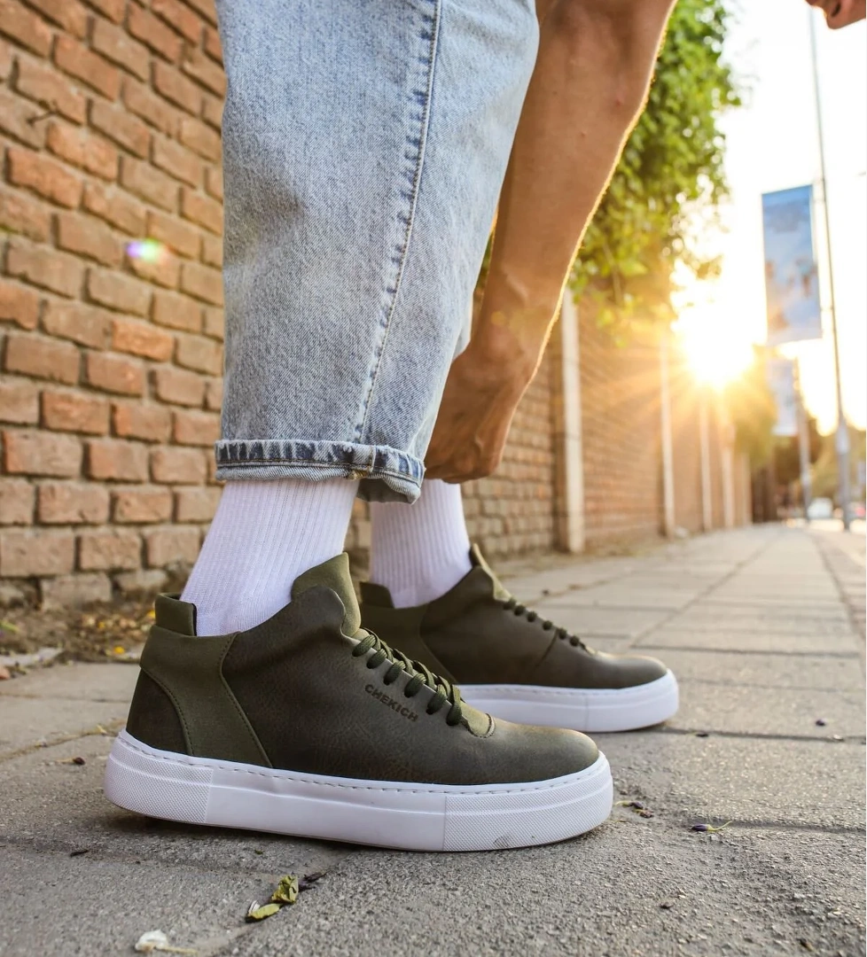 Bağcıklı Erkek Günlük Ayakkabı Haki