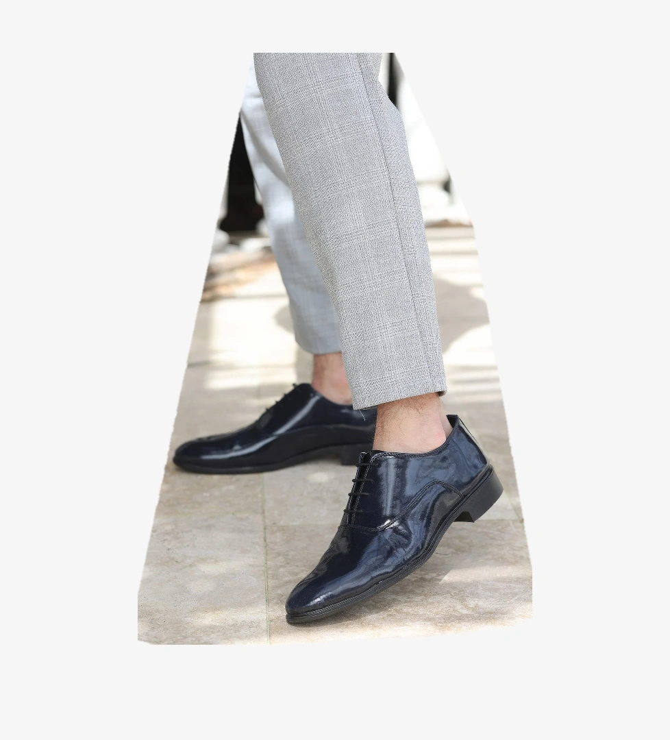 Erkek Lacivert Rugan Günlük Ve Damatlık Klasik Ayakkabı N-569 - Görsel 1