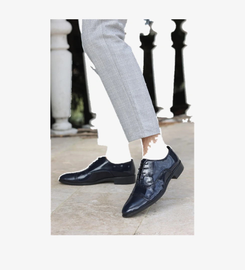 Tomiross Erkek Lacivert Rugan Klasik Damatlık Ve Günlük Ayakkabı 573-2 model görseli