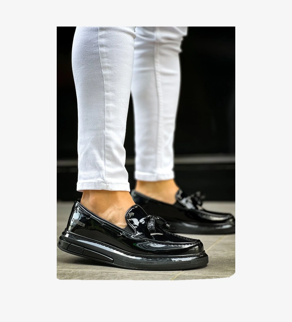 Pabucmarketi Püsküllü Erkek Günlük Ayakkabı Siyah model görseli