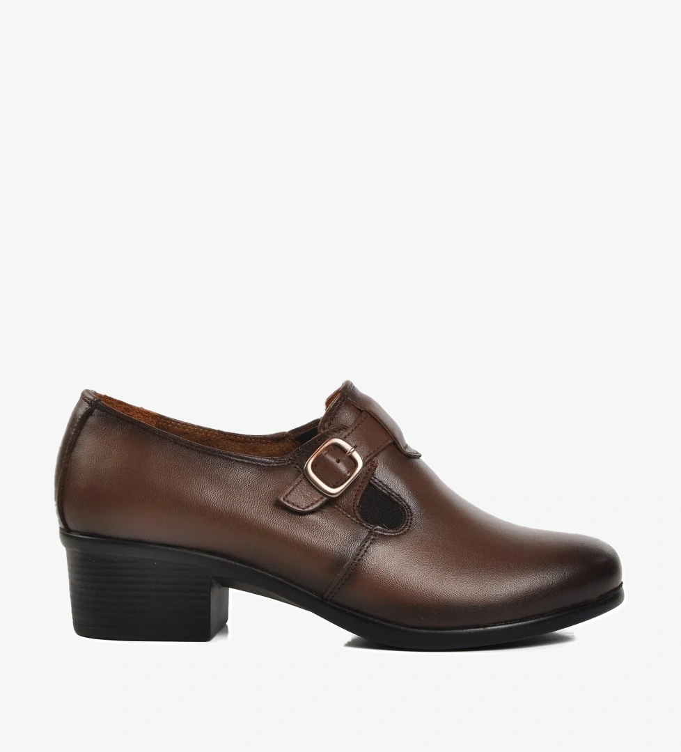 A Spor Aspor Siyah Ceviz Kahve Kadın Topuklu Klasik Ayakkabı model görseli