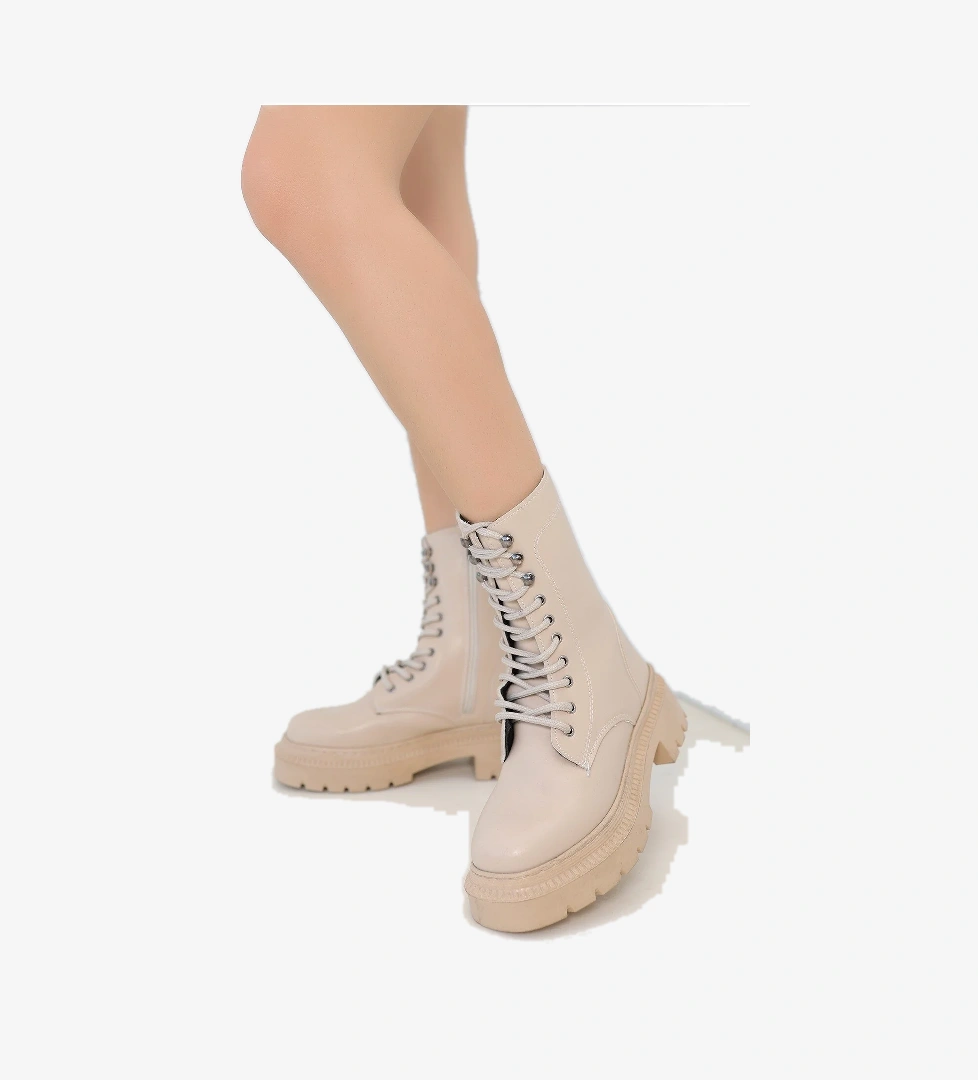 Kadın Nude Nut Suni Deri Bağcıklı Bot