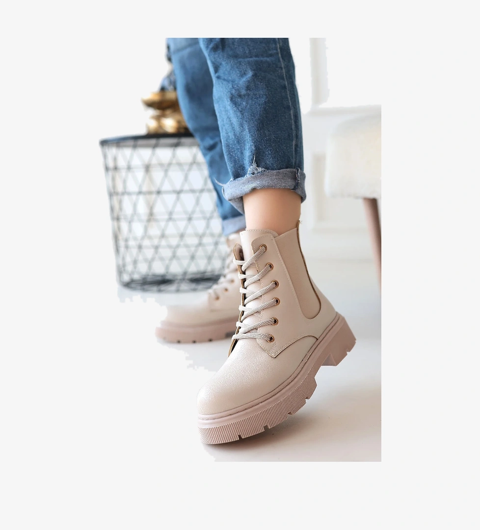 Kadın Bej Bağcıklı Günlük Bot