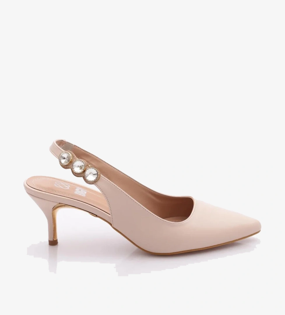 Dgn Pm221-K703 Kadin Arkasi Açik Taş Detayli Topuklu Ayakkabi model görseli