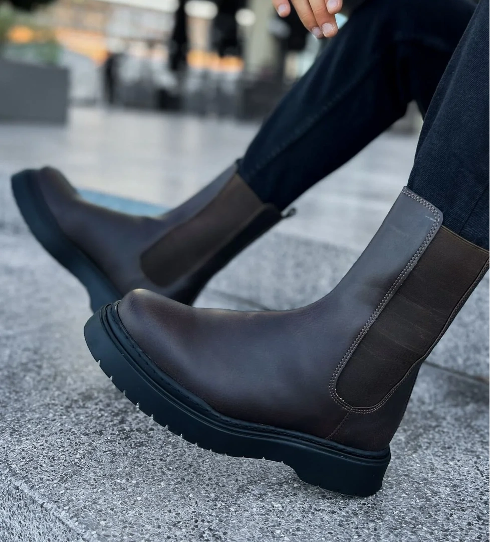 Lastikli Erkek Chelsea Bot Kahve